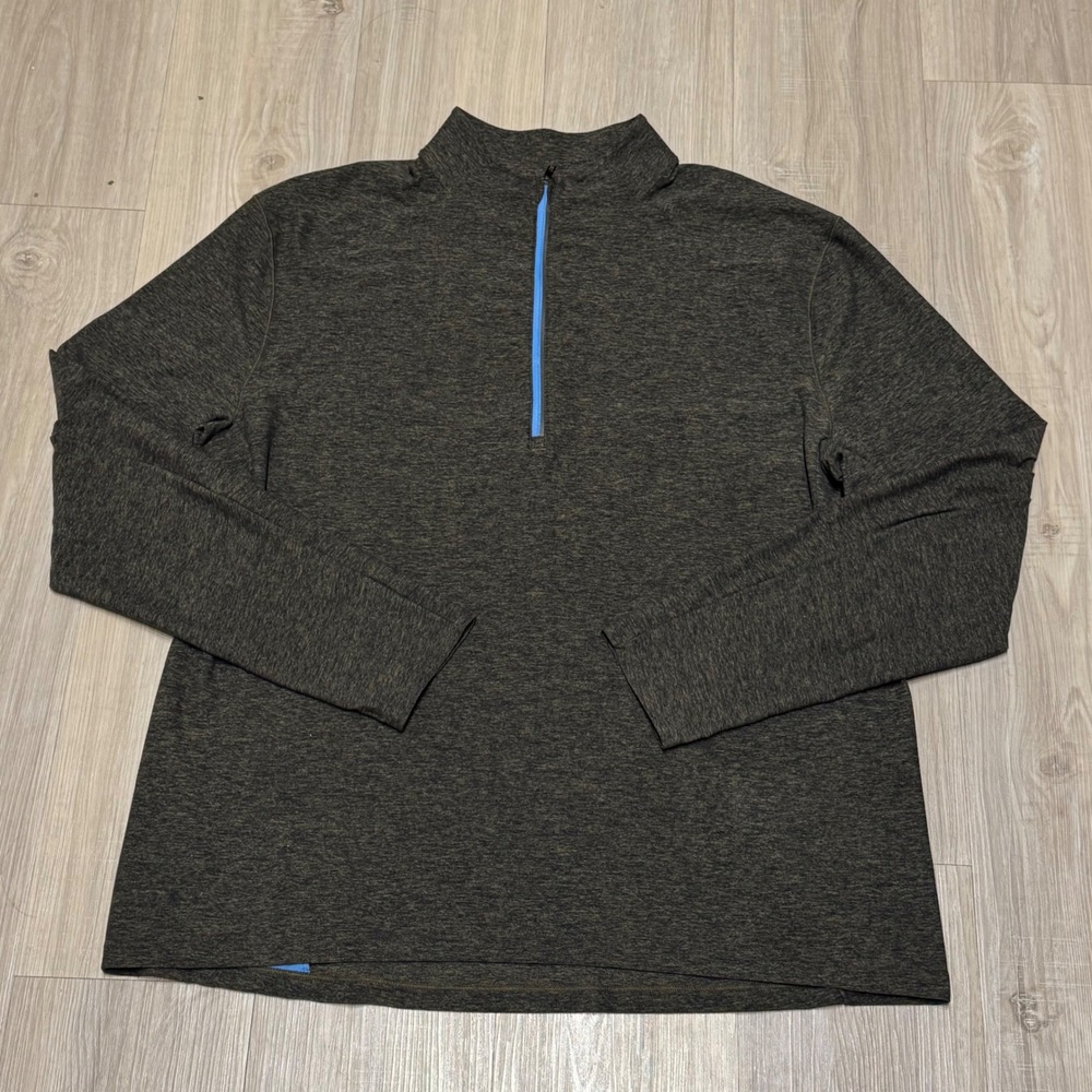 Lululemon Surge Warm 1/2 Zip Pullover Heathered Utilitarian Black Blue Men's XXL